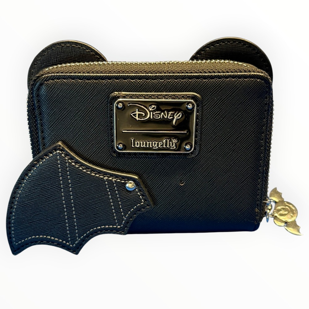 Disney Loungefly Mickey Mouse Vampire Bat Wing Zip-Around Wallet Missing Wing - Picture 2 of 6